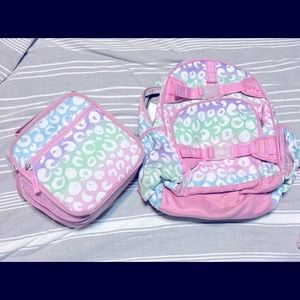 Pottery Barn Pastel Cheetah Mackenzie Backpack & Lunchbox